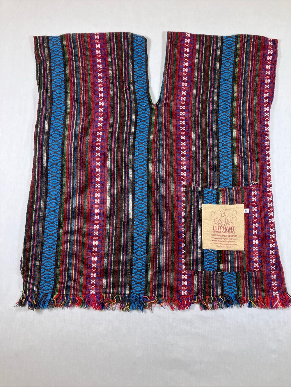 Source Unknown Multicolor Striped Boho Tunic with Blue Accents
